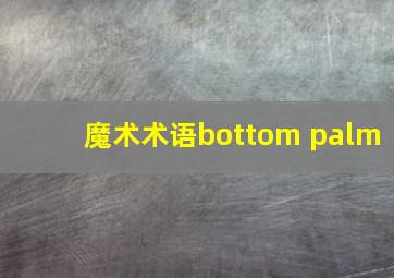 魔术术语bottom palm